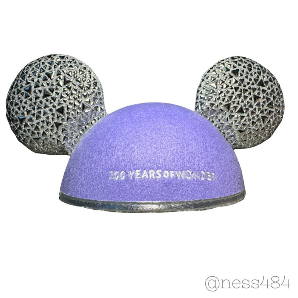 Disney 100 Years of Wonder Mickey Minnie Mouse Ears Headband Purple Silver NWT - Picture 2 of 3